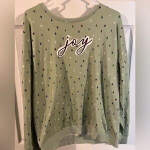 Green Joy Sweater with Pattern